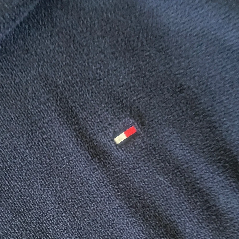 Tommy Hilfiger Navy Crewneck Sweater with Flag Detail